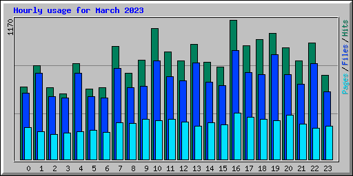 Hourly usage for March 2023
