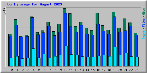 Hourly usage for August 2023