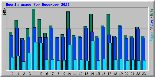 Hourly usage for December 2023